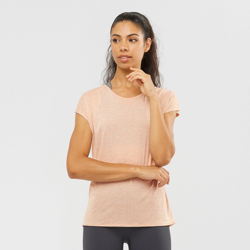 Salomon XA SLEEVE TECH W Camisetas Mujer - Beige - Colombia (48952-VKSP)